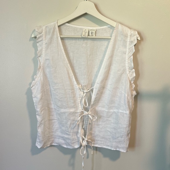 Joie 100% Linen Tie Up Top - NWOT! - Picture 1 of 9